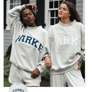 Parke Varsity Mockneck NWT, Classic Grey + Navy, size L/XL